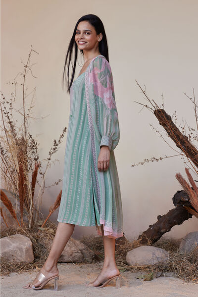 Sama Overlayer Dress - Sage